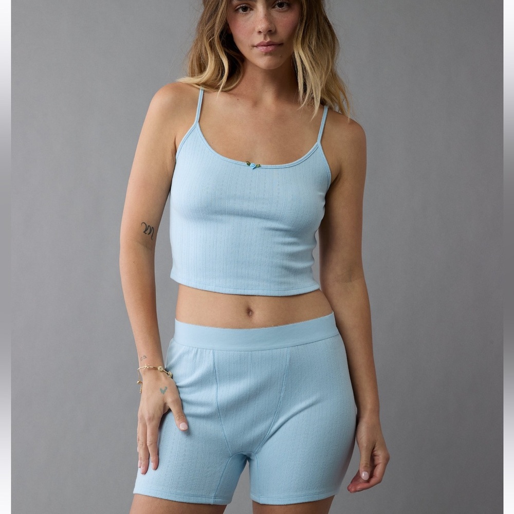 American Eagle Pointelle Boy Short Pajamas Set